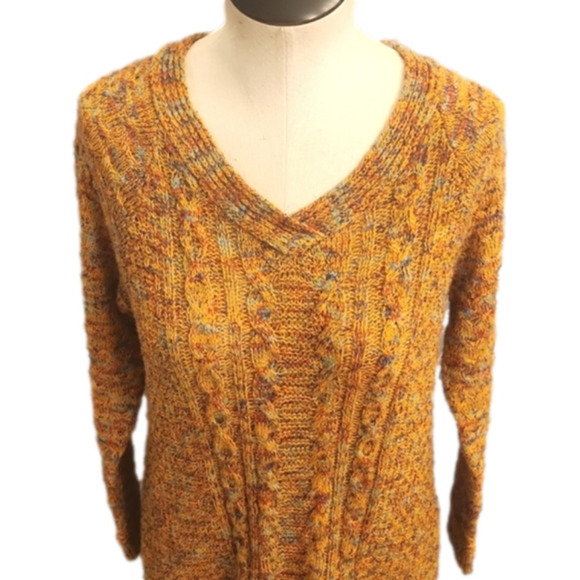 WOMENS Time and Tru multicolor v neck ribbed sweater size Small (4-6). - Picture 9 of 16